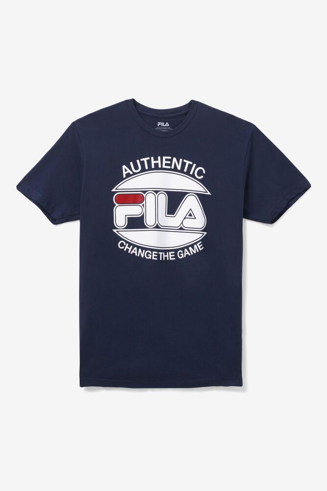 Fila Change The Game T-Shirt Navy - Mens - 65108ZEKO